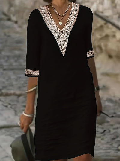 Clara | Lace Neckline Dress