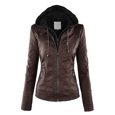 Emma | Leather Jacket Hood