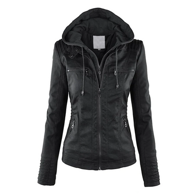 Emma | Leather Jacket Hood