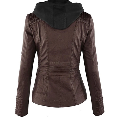 Emma | Leather Jacket Hood
