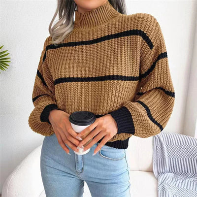 Lily | Cozy Striped Turtleneck