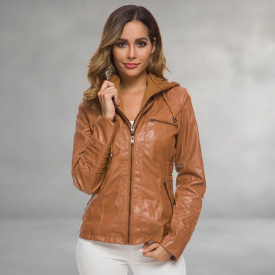 Emma | Leather Jacket Hood