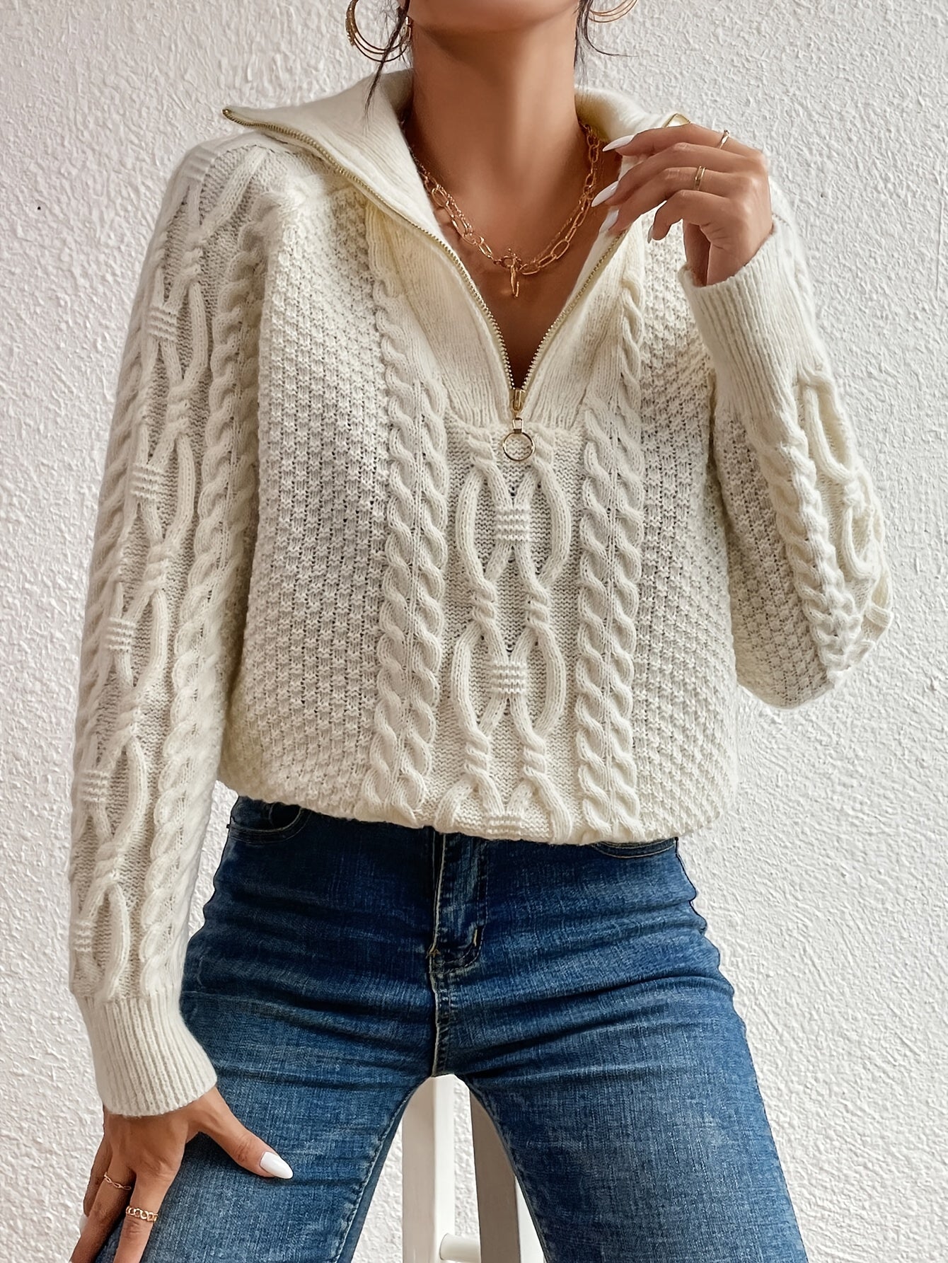 Clara | Stylish Cable Knit Jumper