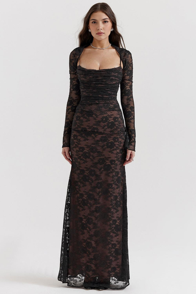 Clara | Elegant Black Lace Dress