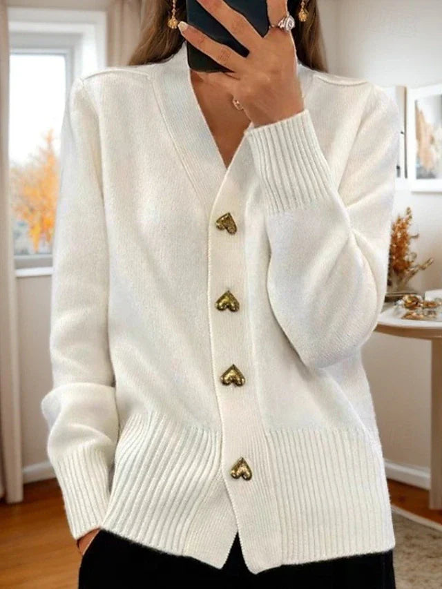 Clara | Charming Heart Button Cardigan
