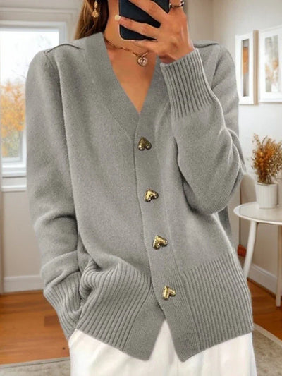 Clara | Charming Heart Button Cardigan