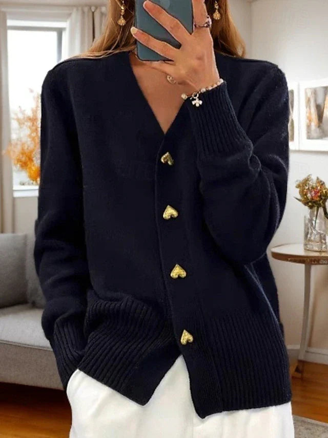 Clara | Charming Heart Button Cardigan