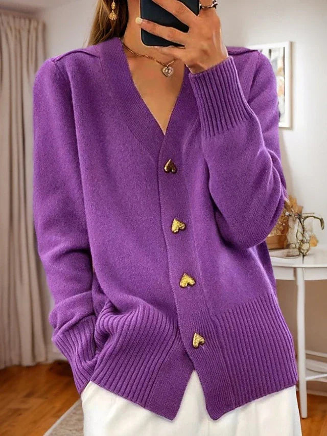 Clara | Charming Heart Button Cardigan