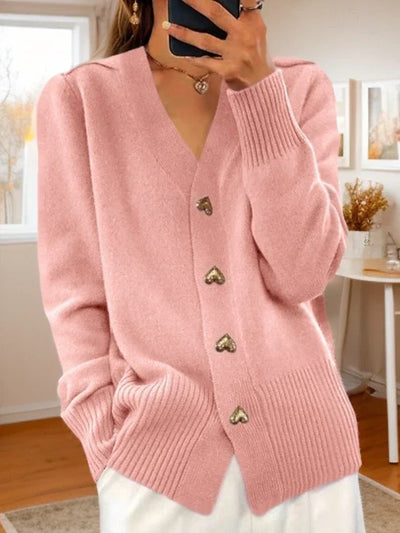 Clara | Charming Heart Button Cardigan